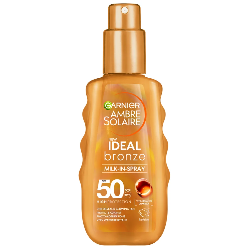 Garnier Ambre Solaire Ideal Bronze Milk-In Tanning SPF 50 Spray for Face and Body 150ml Image 1