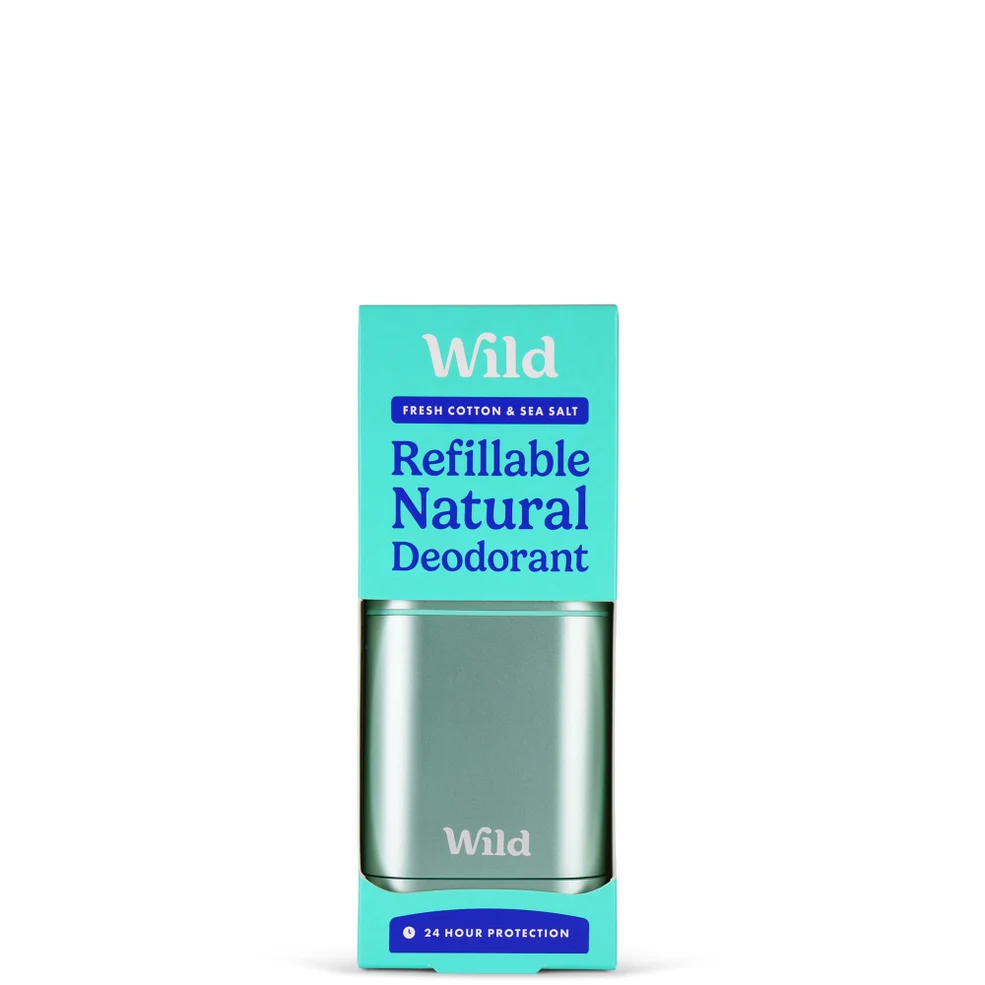 Wild Men's Mint and Aloe Vera Deodorant in Aqua Case 40g Image 1