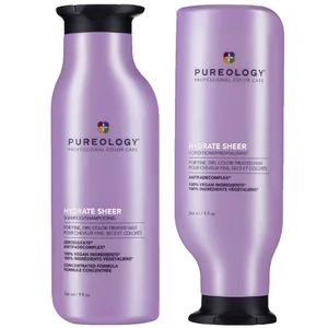 Pureology Hydrate Sheer Shampoo and Conditioner Bundle for Fine, Dry Hair, Sulphate Free for a Gentle Cleanse - undefined undefined