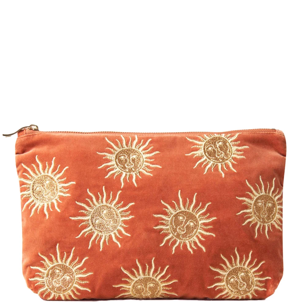 Elizabeth Scarlett Sun Goddess Rust Velvet Everyday Pouch