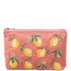 Elizabeth Scarlett Lemon Blossom Coral Velvet Everyday Pouch