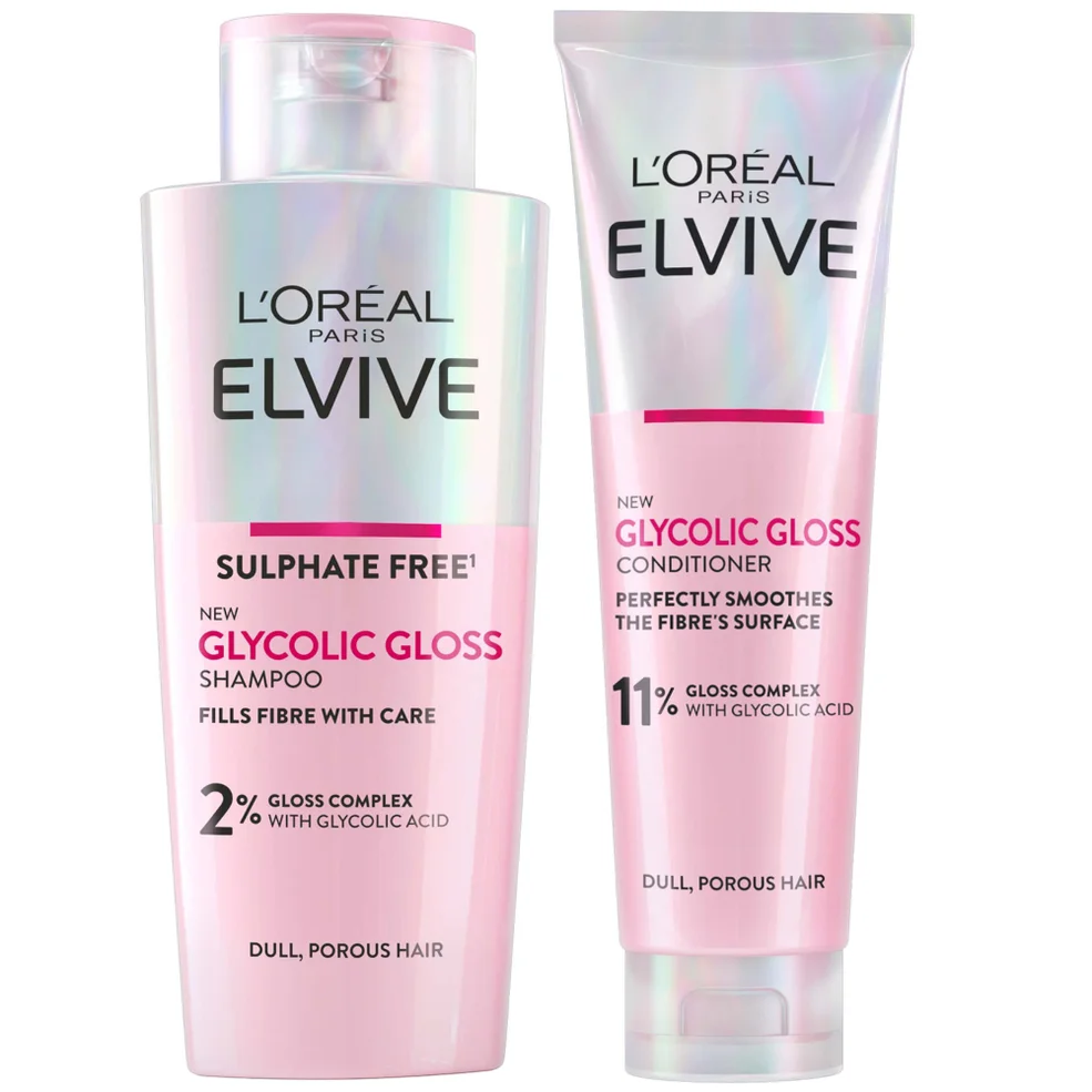 L'Oréal Paris Elvive Glycolic Gloss Shampoo and Conditioner Set for Dull Hair Image 1