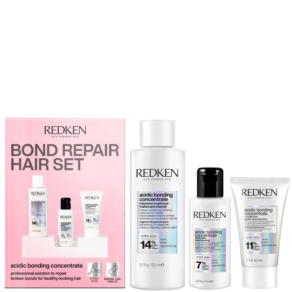 Redken Bond Repair Hair Discovery Set for Healthy Looking Hair, Pre-treatment 150ml, Shampoo 75ml, Conditioner 50ml Image 1