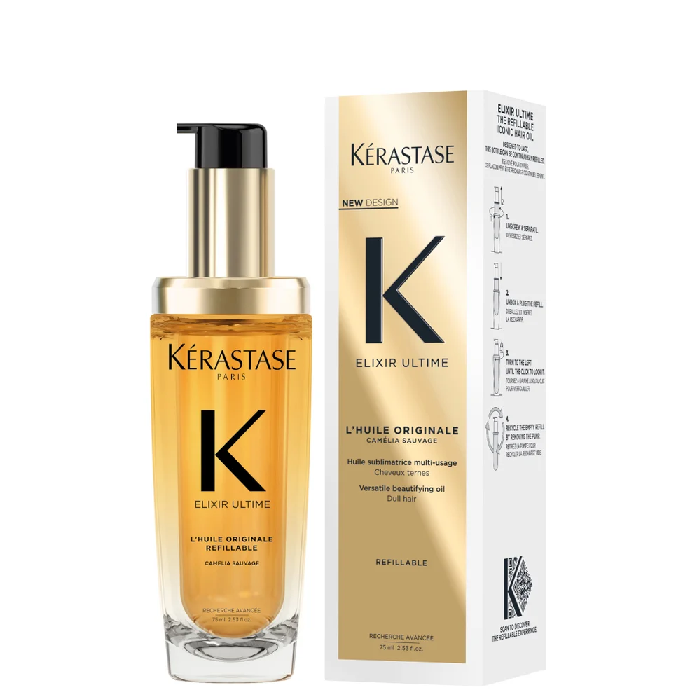 Kérastase Elixir Ultime Hair Oil L'Huile Originale Refillable, For All Hair Types with Argan Oil & Heat Protection 75ml Image 1