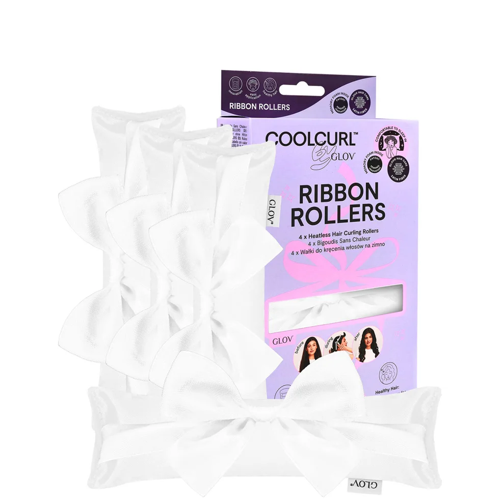 GLOV Coolcurl Heatless Hair Curling Satin Ribbon Rollers Set - White Image 1