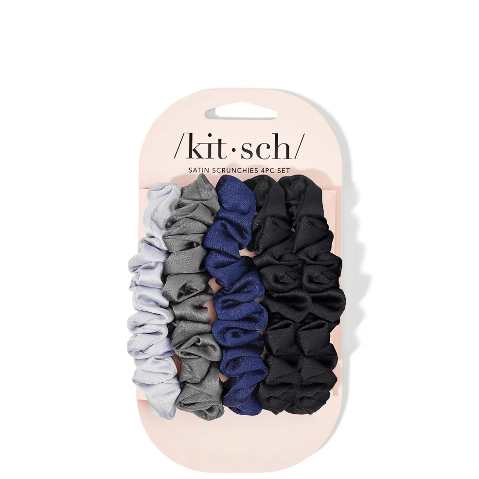 Kitsch Satin Petite Scrunchies 5 Piece Set - Midnight Image 1
