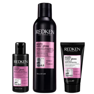 Redken Acidic Color Gloss Shampoo Mini 75ml, Activated Glass Gloss Treatment 237ml and Conditioner Mini 50ml (Worth £43.21) - undefined undefined