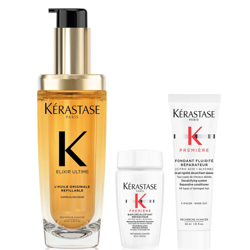 Kérastase Elixir Ultime Hair Oil 75ml with Mini Deluxe Première Shampoo and Conditioner 30ml Duo Image 1