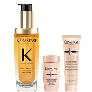 Kérastase Elixir Ultime L'Huile Originale Hair Oil 75ml with Mini Deluxe Curl Manifesto Shampoo 30ml and Mask 30ml Duo - undefined undefined