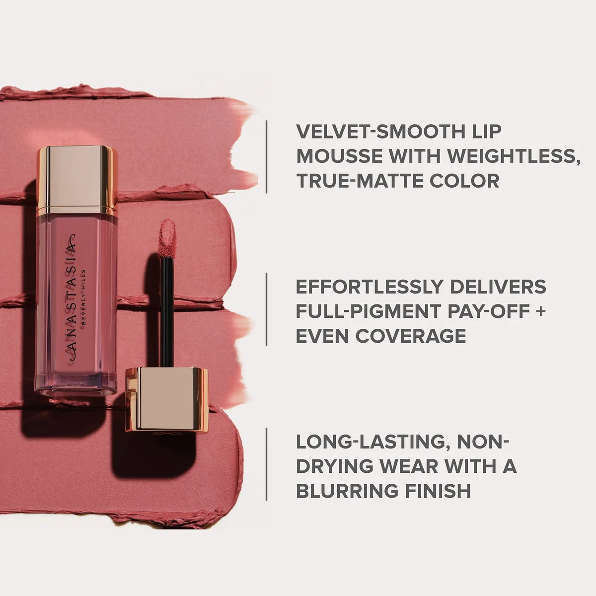 Anastasia Beverly Hills Lip Velvet Lipstick - Rosy Mauve | LOOKFANTASTIC Anastasia Beverly Hills Lip Velvet Lipstick - Rosy Mauve | LOOKFANTASTIC