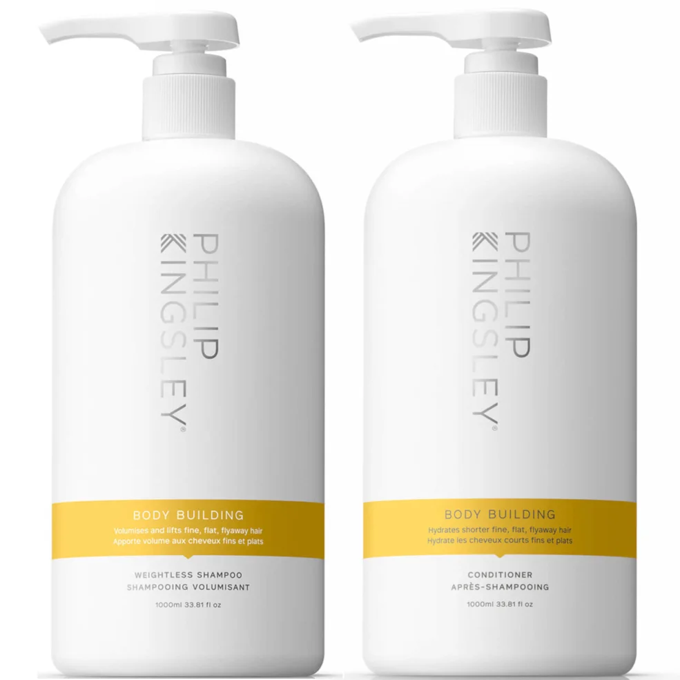 Philip Kingsley Body Building Shampoo 1000ml and Body Building Conditioner 1000ml Image 1