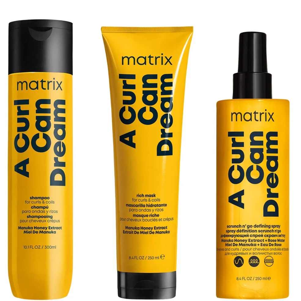 Matrix A Curl Can Dream Shampoo Hair Mask and Scrunch 'N' Go Defining Spray for Wavy and Curly Hair Image 1