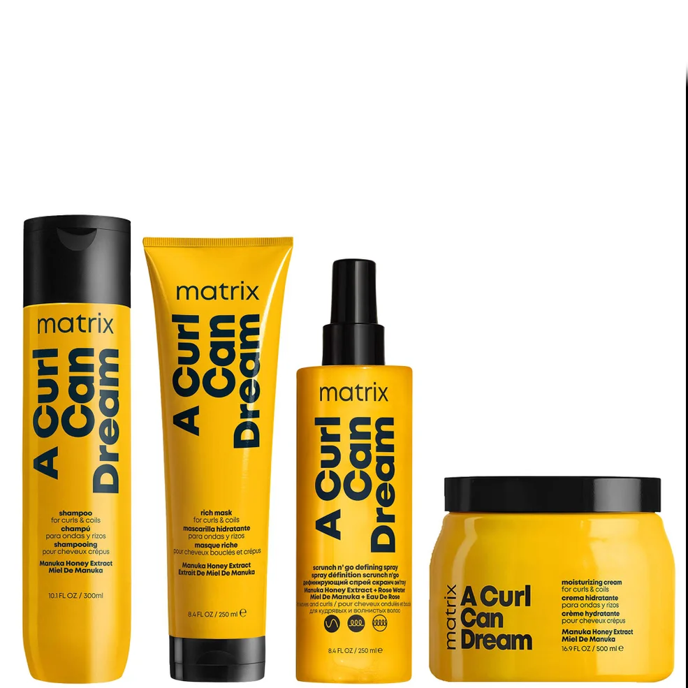 Matrix A Curl Can Dream Shampoo Hair Mask Moisturising Cream and Scrunch 'N' Go Defining Spray for Wavy and Curly Hair Image 1