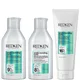 Redken Acidic Bonding Curls Shampoo 300ml, Conditioner 300ml, & Leave-In 250ml Bundle for Damaged Curly & Coily Hair