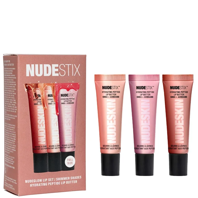 NUDESTIX Nudeglow 3 Piece Hydrating Peptide Lip Butter Set (Worth £48)