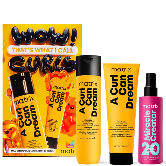 Matrix A Curl Can Dream Shampoo, Hair Mask and Miracle Creator Haircare Gift Set for Moisturising and Defining Curls/Coils