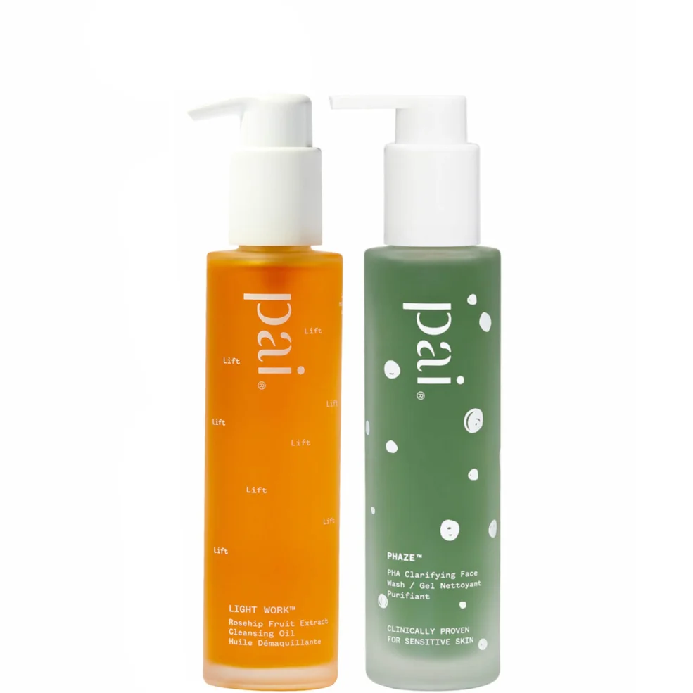 Pai Skincare Double Cleanse Duo - Light Work Rosehip Cleansing Oil 100ml and Phaze Rebalancing PHA Cleanser 100ml Image 1