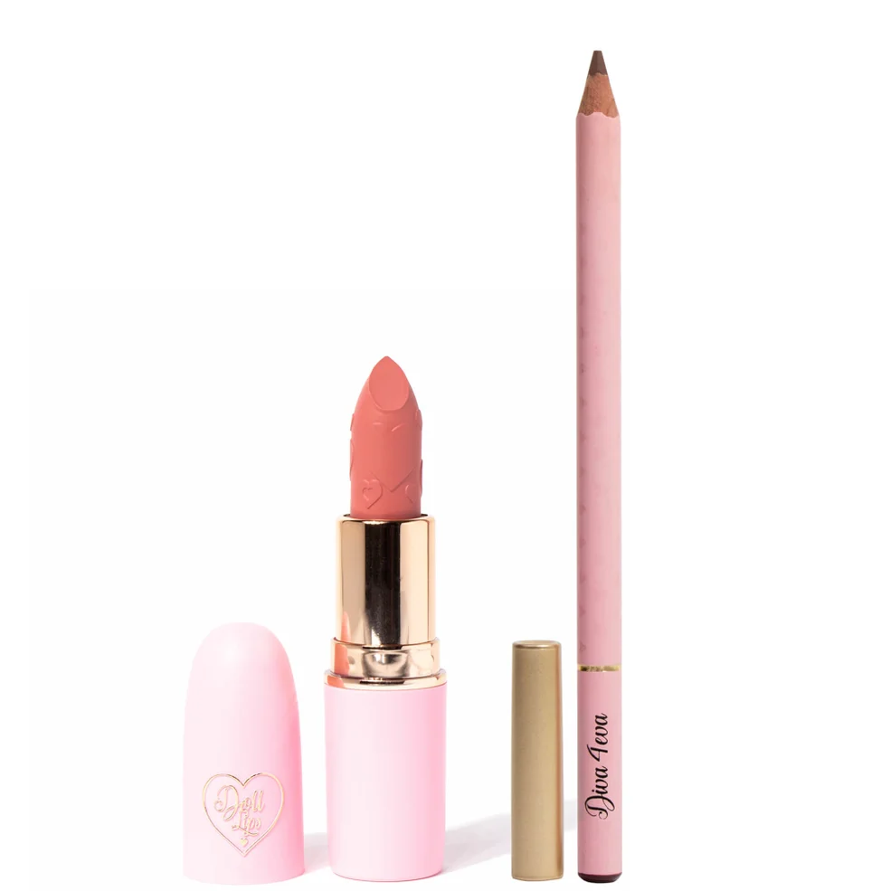 Doll Beauty Lip Bundle - My Love Lipstick and Diva 4eva Lip Liner Image 1