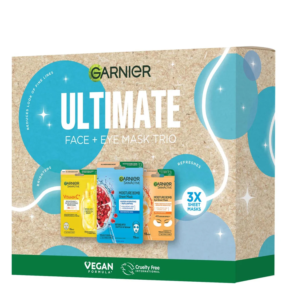 Garnier Ultimate Face and Eye Mask Trio Giftset Image 1