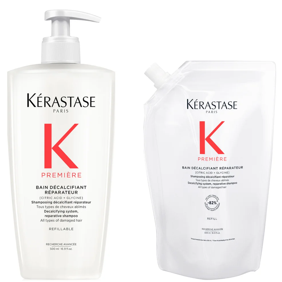 Kérastase Première Refillable Shampoo and Refill Pouch Duo 500ml with Pure Citric Acid and Glycine for Damaged Hair Image 1