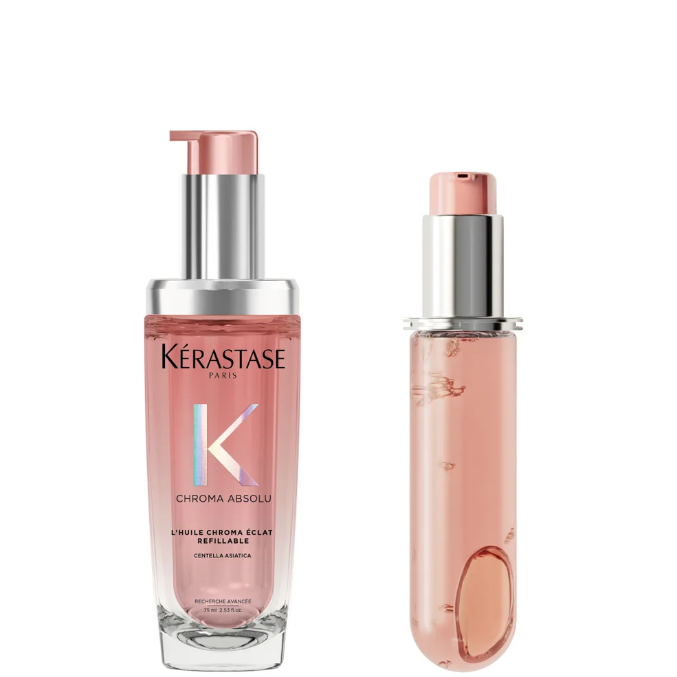 Kérastase Chroma Absolu Refillable Hair Oil 75ml and Refill Capsule Duo for colour treated hair Image 1