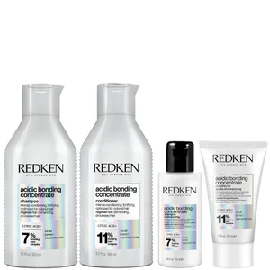 Redken Acidic Bonding Concentrate Shampoo and Conditioner 300ml with Mini Shampoo 75ml and Conditioner 50ml (Worth £62.11) - undefined undefined