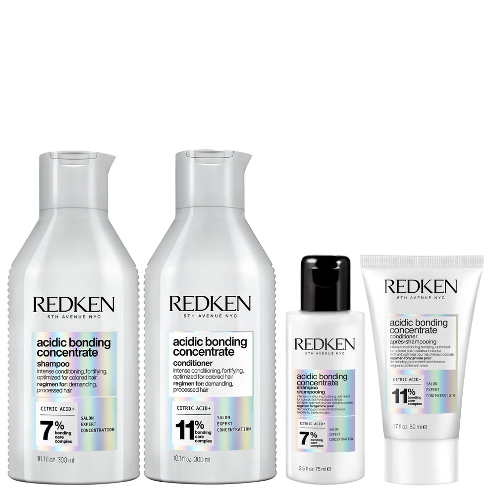 Redken Acidic Bonding Concentrate Shampoo and Conditioner 300ml with Mini Shampoo 75ml and Conditioner 50ml (Worth £62.11) Image 1