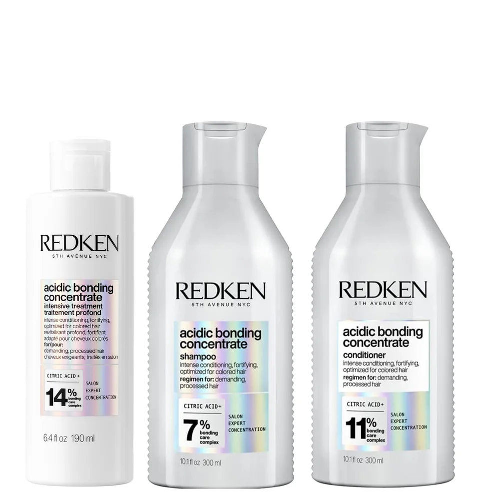 Redken Acidic Bonding Concentrate Pre-Treatment 190ml, Shampoo and Conditioner 300ml Bundle for Damaged Hair Bundle Image 1