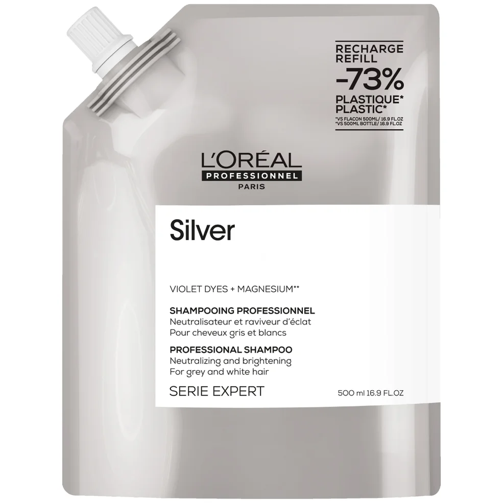 L'Oréal Professionnel Silver Shampoo Refill Pack 500ml for Grey and Silver Coloured Hair Image 1