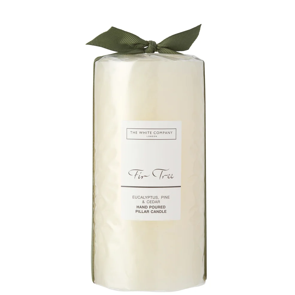 The White Company Fir Tree Medium Pillar Candle 625g Image 1