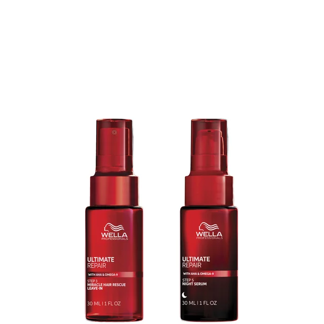 Wella Professionals Ultimate Day and Night Hair Repair Duo - Miracle Hair Rescue and Night Serum for Damaged Hair 30ml