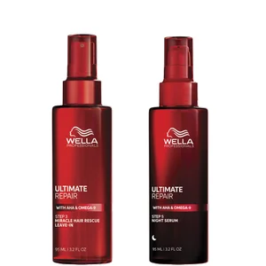 Wella Professionals Ultimate Day and Night Hair Repair Duo - Miracle Hair Rescue and Night Serum  for Damaged Hair 95ml - undefined undefined