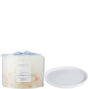 The White Company Seychelles Botanical Candle and Plate - Large - Option Large Candle & Plate