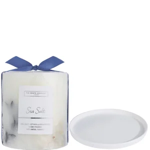 The White Company Sea Salt Botanical Candle and Plate - Medium - Option Medium Candle & Plate