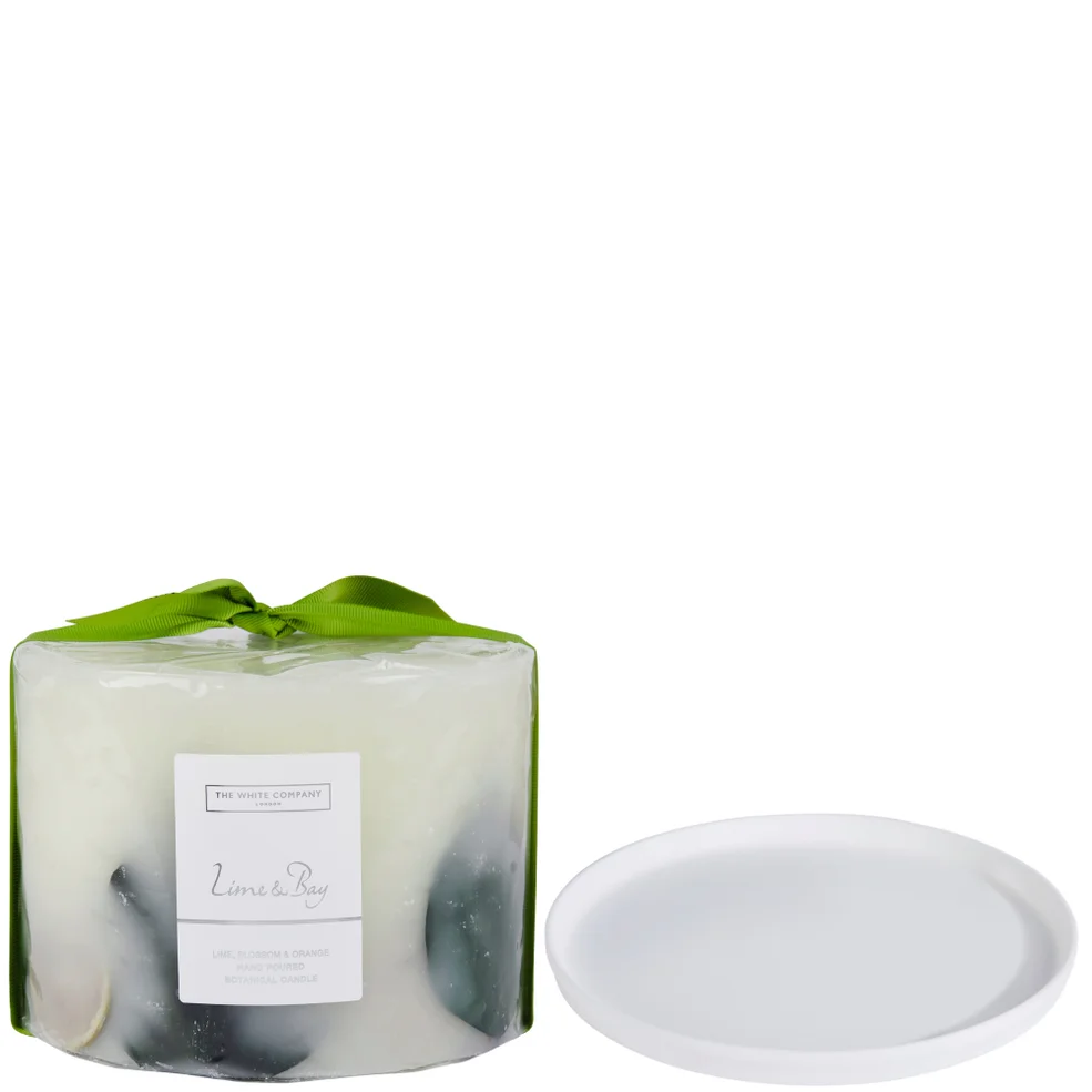 The White Company Lime & Bay Botanical Candle and Plate - Large Image 1