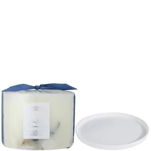 The White Company Sea Salt Botanical Candle and Plate - Large - Option Large Candle & Plate