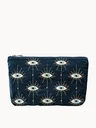 Elizabeth Scarlett Mystical Eye Ink Blue Velvet Everyday Pouch