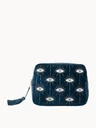 Elizabeth Scarlett Mystical Eye Ink Blue Velvet Wash Bag