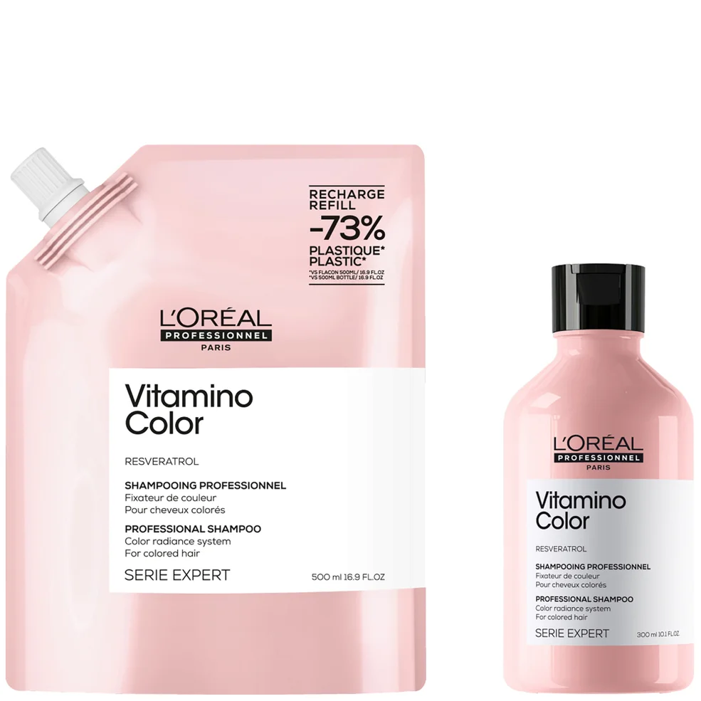 L’Oréal Professionnel Vitamino Color Shampoo 300ml and Refill Pack 500ml for coloured hair Image 1