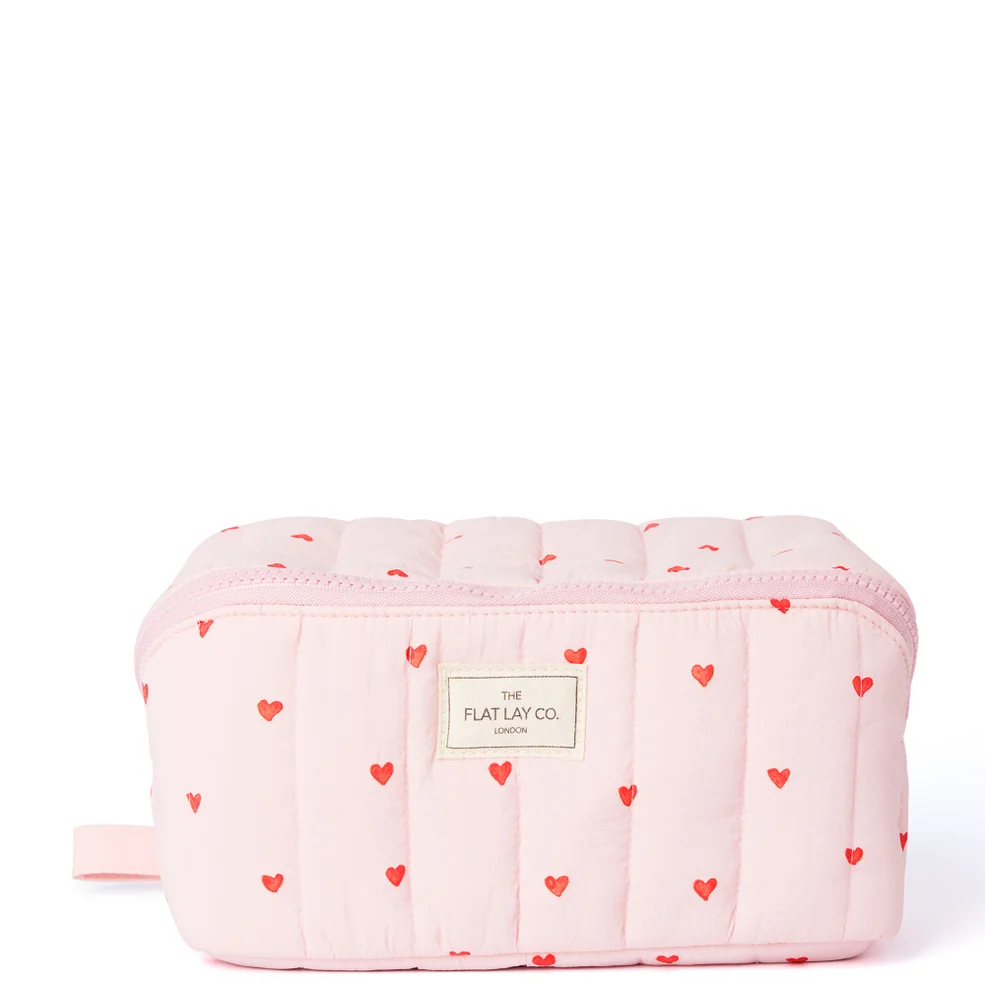 The Flat Lay Co. Marshmallow Flat Lay Makeup Box Bag - Sweet Pink Hearts Image 1