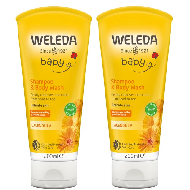 Weleda Baby Shampoo & Body Wash 200ml Twin Pack