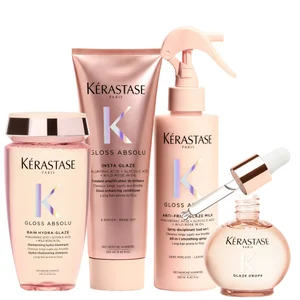 Kérastase Gloss Absolu Shampoo, Conditioner. Treatment Spray and Glaze Drops Hair Oil Routine - undefined undefined