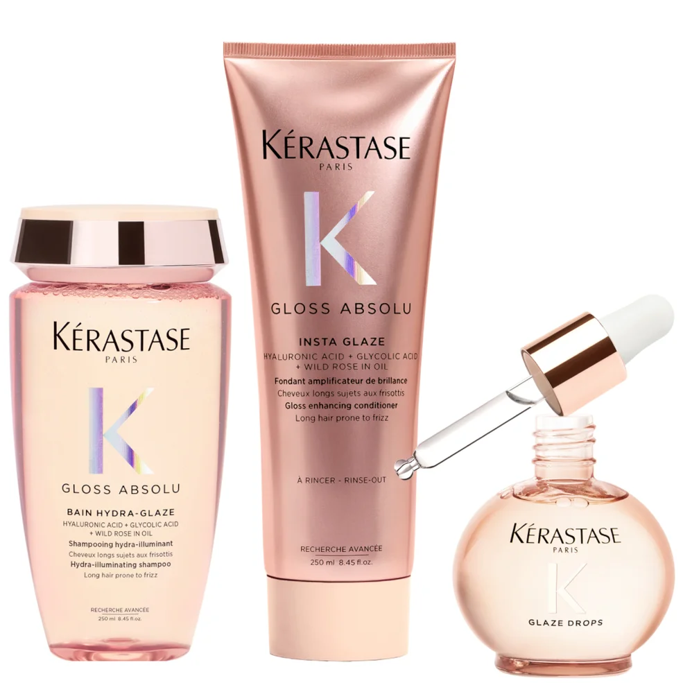 Kérastase Gloss Absolu Shampoo, Conditioner and Oil Trio, with Wild Rose Image 1