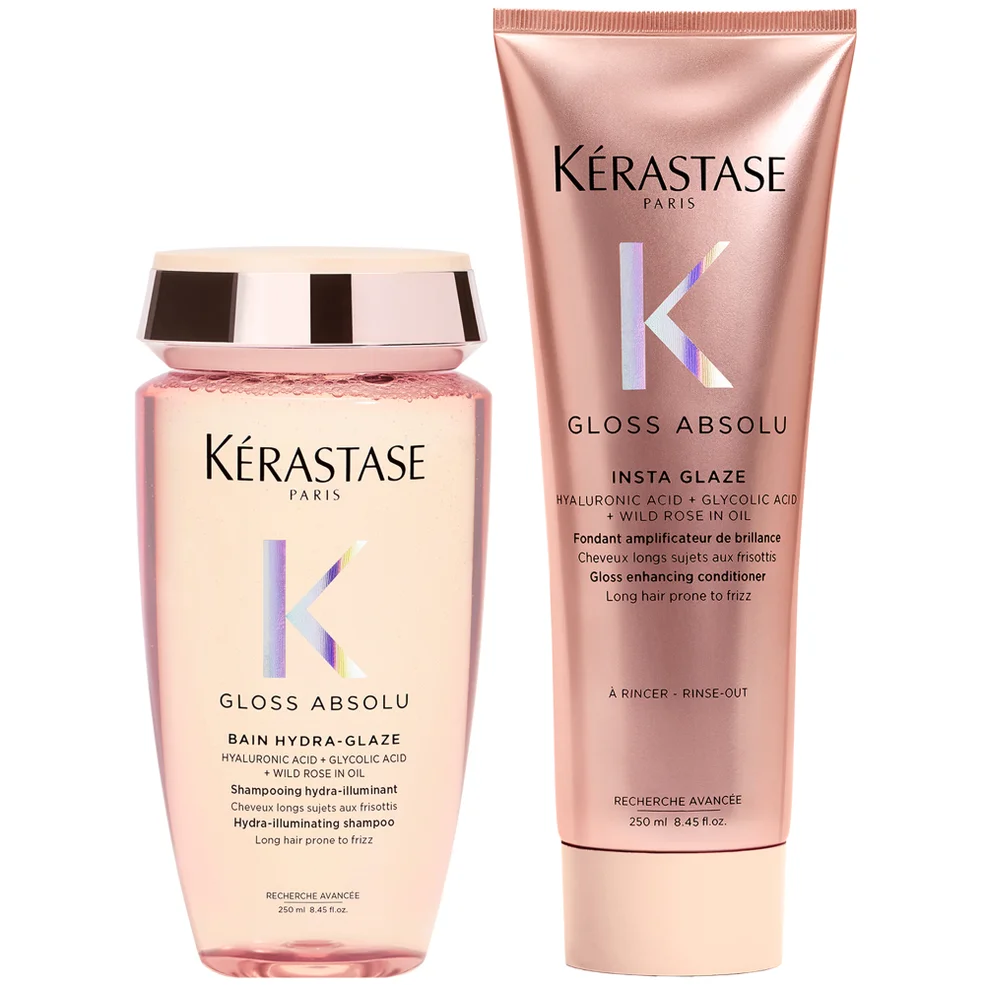 Kérastase Gloss Absolu Shampoo and Conditioner Duo, with Glycolic Acid, Hyaluronic Acid and Wild Rose Image 1