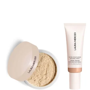 Laura Mercier Mini Translucent Loose Setting Powder Ultra Blur and Tinted Moisturiser Natural Dewy SPF 30 Duo (Various Shades) - Shade 3C Fawn