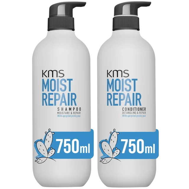 KMS Supersize Moist Repair Hair Rescue Shampoo and Conditioner Bundle for Dry and Damaged Hair (Worth £85.50)