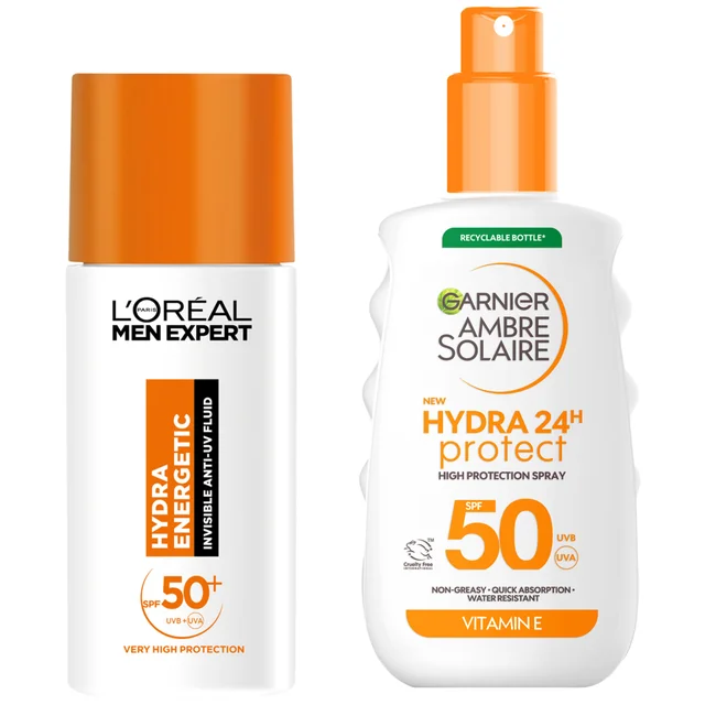 L'Oréal Paris Men Expert x Ambre Solaire SPF50 Face & Body Hydrating Suncream Bundle