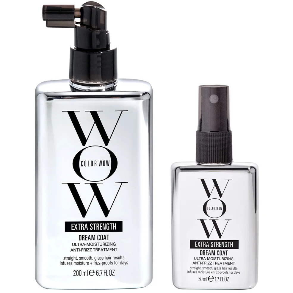 Color Wow Extra Strength Dream Coat Ultra Moisturizing Anti Frizz Treatment Home and Away Duo Image 1