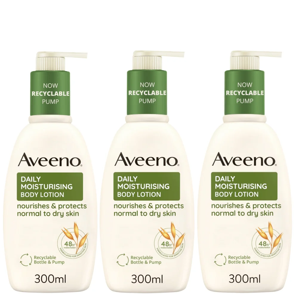 Aveeno Daily Moisturising Lotion Trio for Instant and Long Lasting Hydration 900ml Mega Bundle Image 1