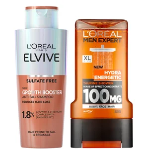 L'Oréal Paris Men Growth Booster Shampoo and Hydra Energetic Shower Gel - undefined undefined